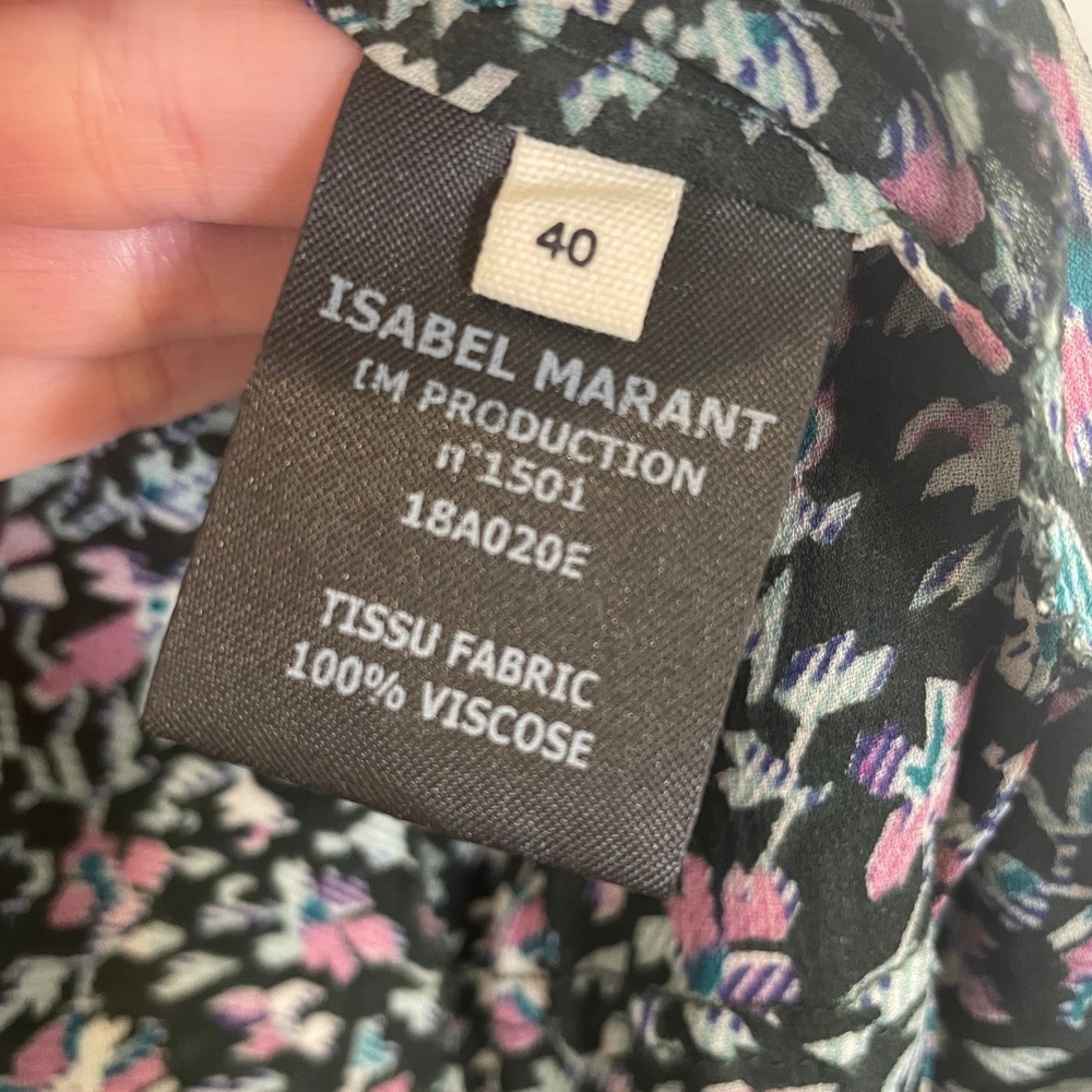 Isabel Marant Etoile Skirt Blueblu Floral Tiered Ruffle Asymmetrical Chiffon 10 - Picture 4 of 5